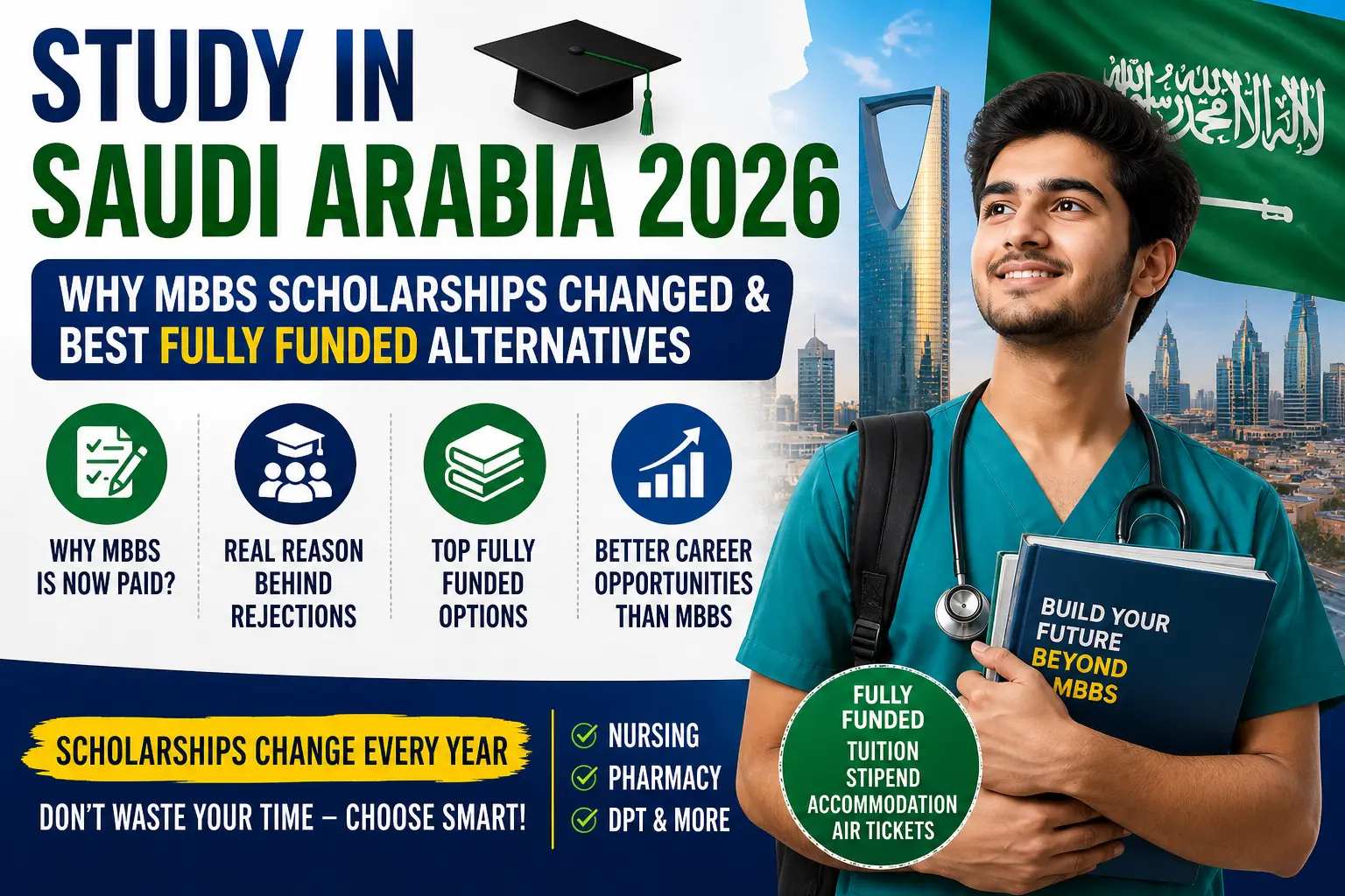 Study in Saudi Arabia 2026: Why MBBS Scholarships Changed &amp; Best Fully Funded Alternatives