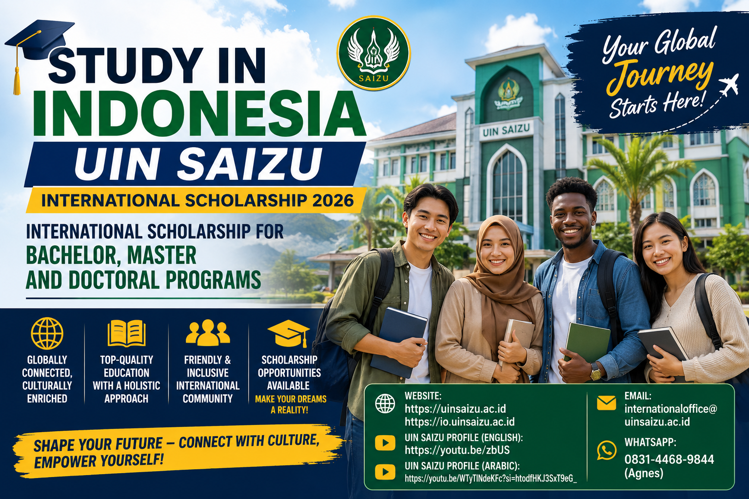 UIN SAIZU International Scholarship 2026 in Indonesia | Fully Funded  Permalink (Slug)