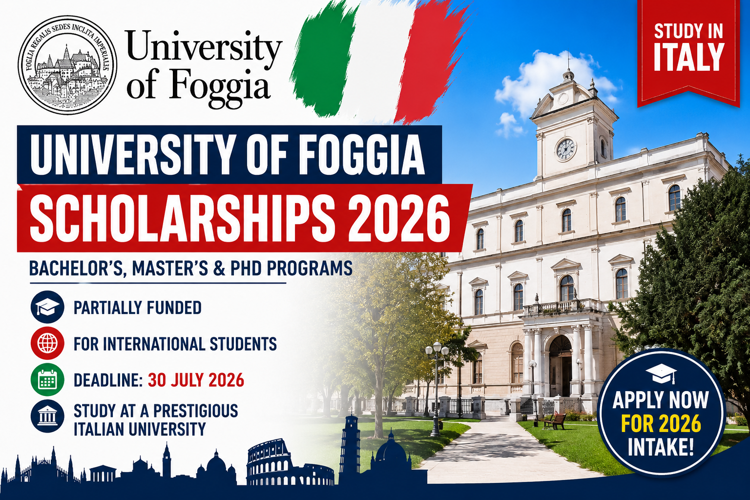 University of Foggia Italy Scholarships 2026 | Study in Italy