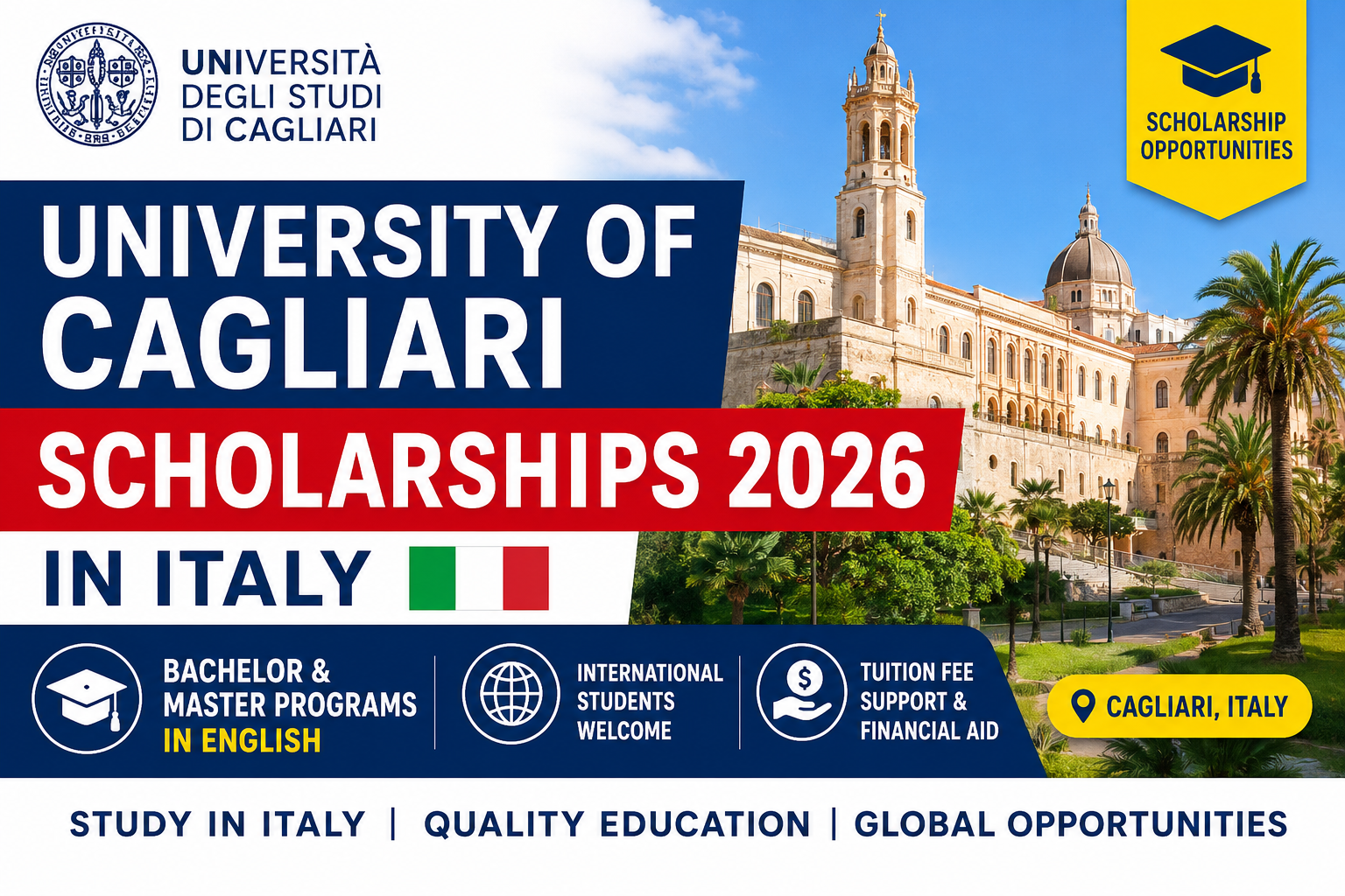 University of Cagliari Scholarships 2026 in Italy | Bachelor & Master Programs in English