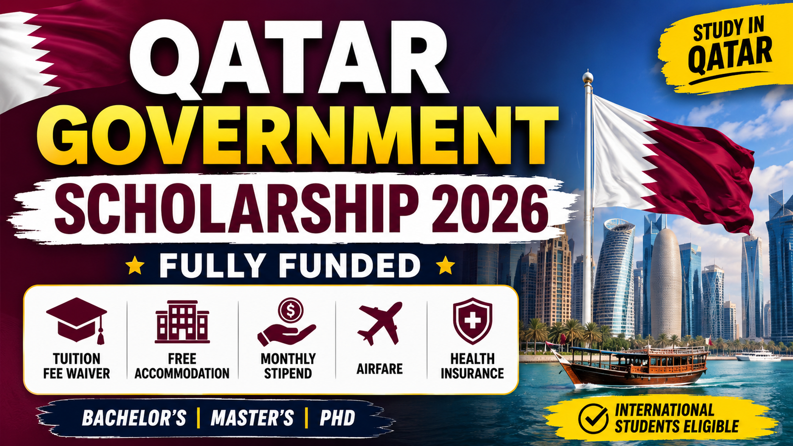 Qatar Government Scholarship 2026 | Fully Funded Study in Qatar for International Students